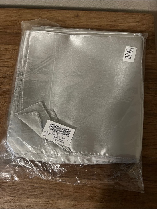 None Other - Satin Silver Dining Napkins - Elegant Table Linen